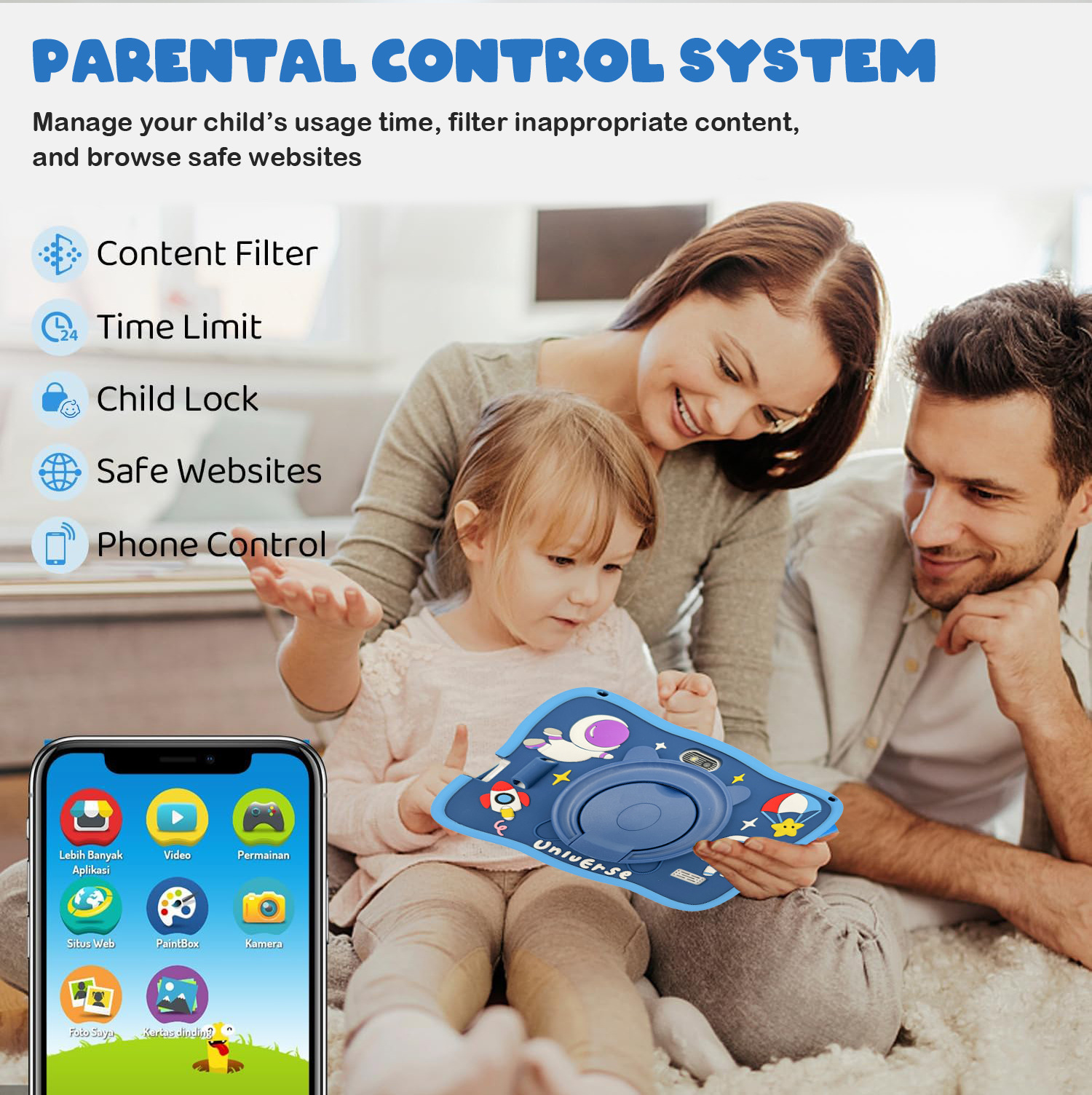 New in stock wholesale 7 inch wifi android tablet learning tutor machine with IWAWA children tablet