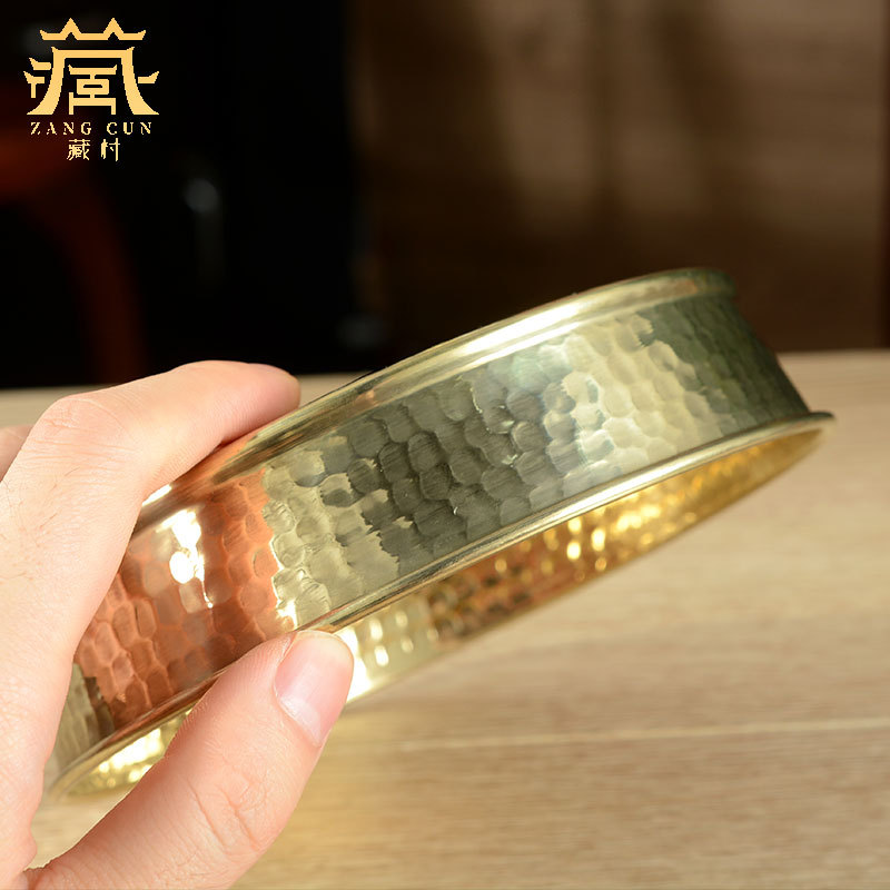 Xizang Red Copper Mandala Tray Indoor Home Mandala Tray Decorative Tabletop Ornament