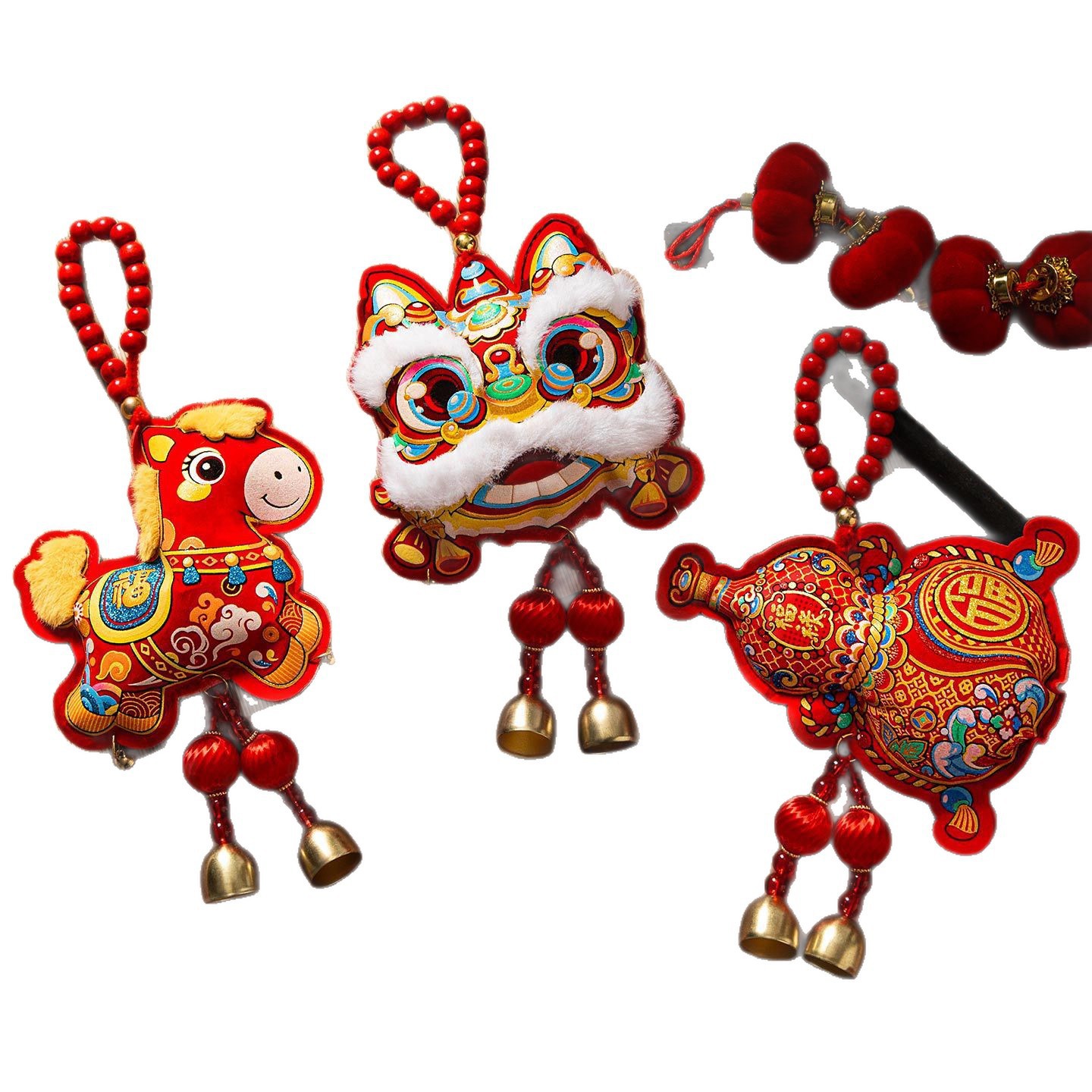 2026 Year of the Horse Spring Festival Pendant Blessing Bag Horse Treasure Pendant Living Room Blessing Character Pony Decoration Scene Arrangement Velvet Hanging