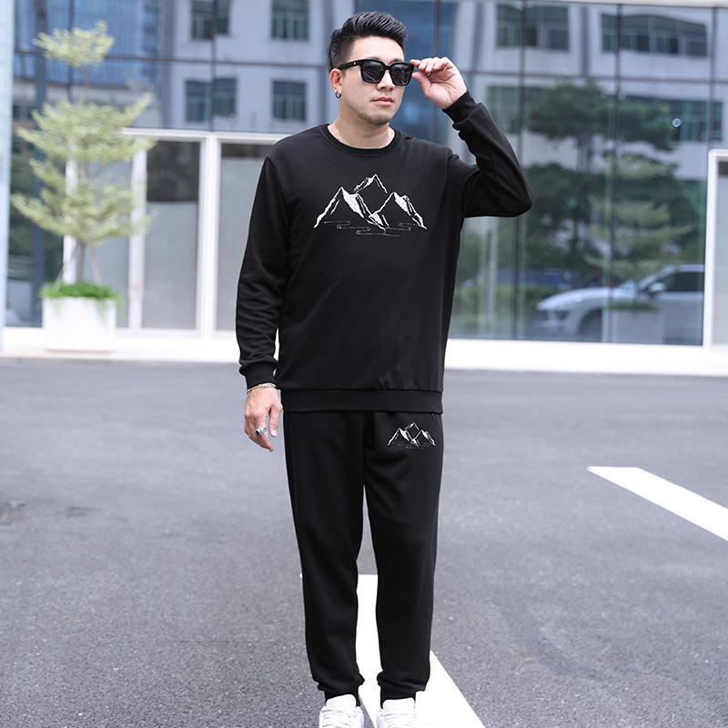 DW1005-DK2005 extra large size 400kg sports cotton tall lengthened suit fat man sweater pants men