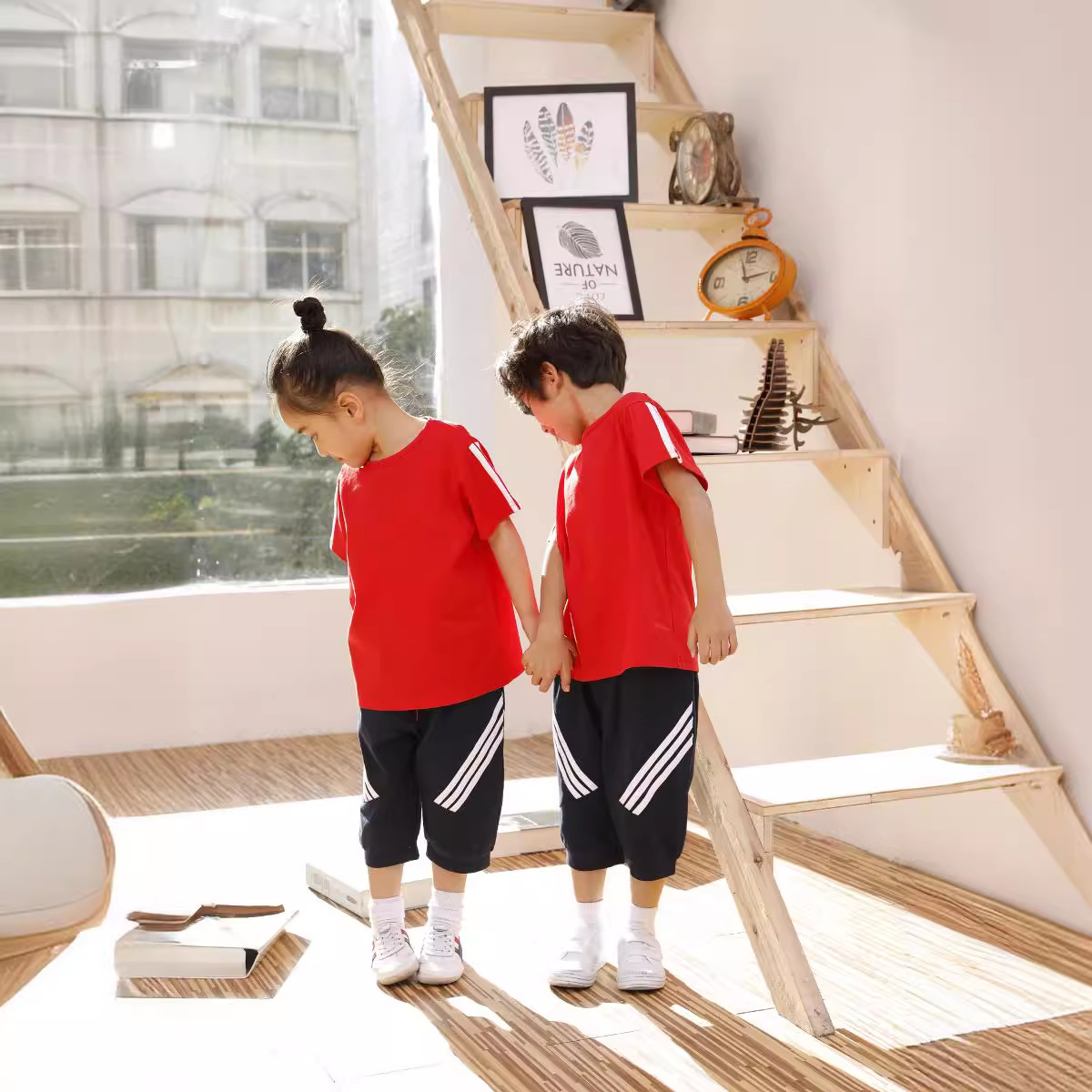 Kindergarten Uniforms, Summer Class Uniforms, Elementary School Uniforms, Parent-Child Summer Outfits, Children's Sports Suit Outfits, Short-Sleeved