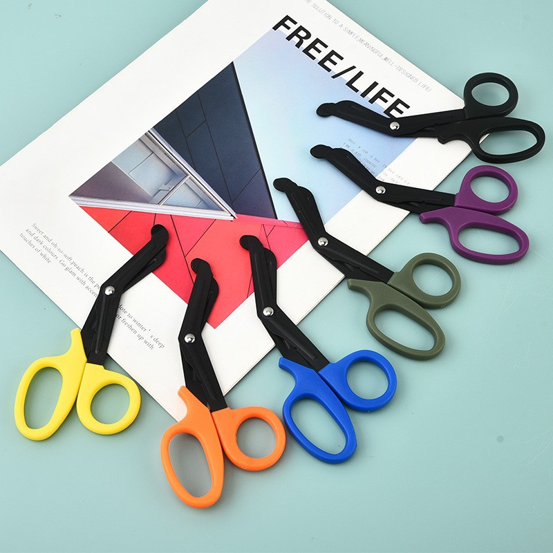 [Manufacturer Wholesale] Stainless Steel Gauze Scissors Elbow Bandage Scissors Household Canvas Scissors Outdoor Camping First Aid Kit