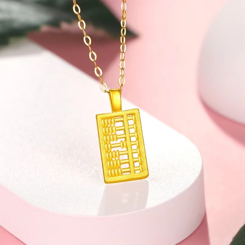Pure Gold 999 Abacus Pendant 3D Hard Gold Ruyi Small Abacus Pendant to Attract Wealth and Treasure Gifts Directly from the Manufacturer
