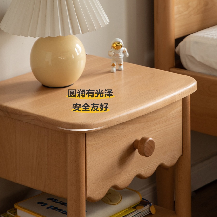 Solid Wood Children's Bedside Table Modern Minimalist Bedroom Small Cabinet Storage Cabinet Home Bedside Storage Cabinet