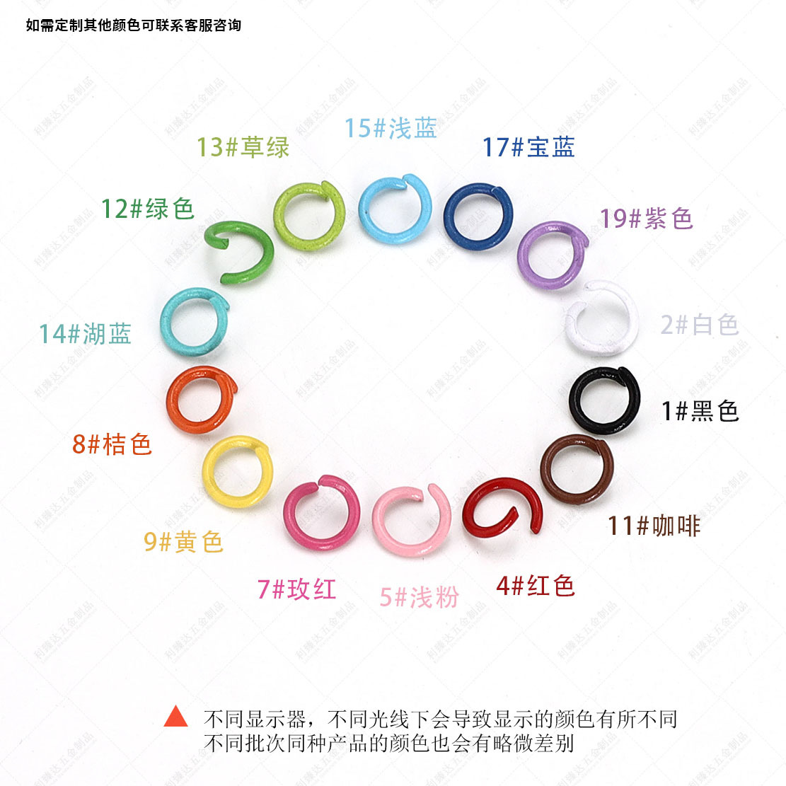 Open Ring Colorful Paint DIY Handmade Material Open Ring Candy Colorful Texture Metal Jewelry Connection Accessories
