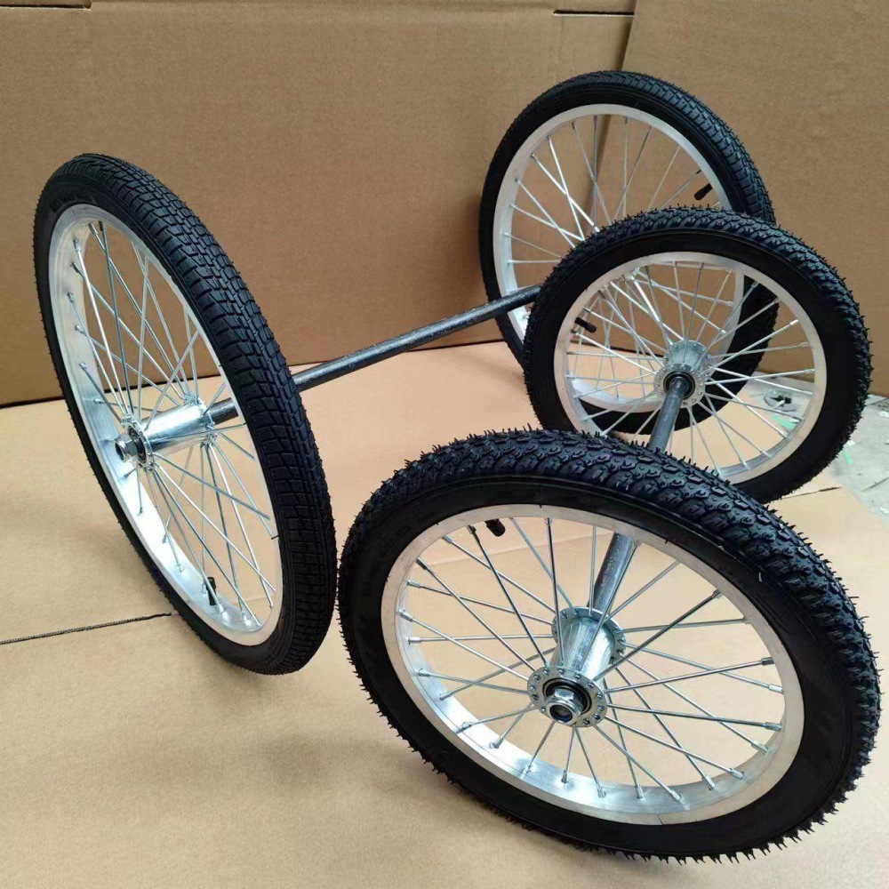 Inch Parade Cart Wheels Inch Inch Internet Celebrity Inch Inflatable Tires with Shaft Inch Wheels Red