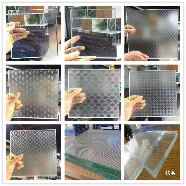Lighting Courtyard Tempered Laminated Glass Surface Anti-Slip Pattern Can Be Supplied by Sandwich Glass Manufacturers for Pedestrian Walkways