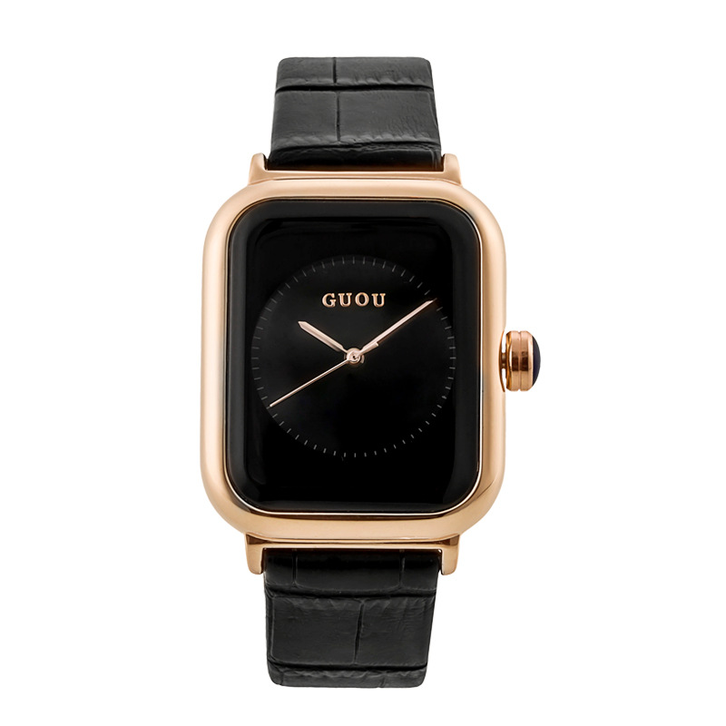 GUOU GUOU ladies watch all-match Fashion Square temperament belt watch simple neutral quartz watch women's watch