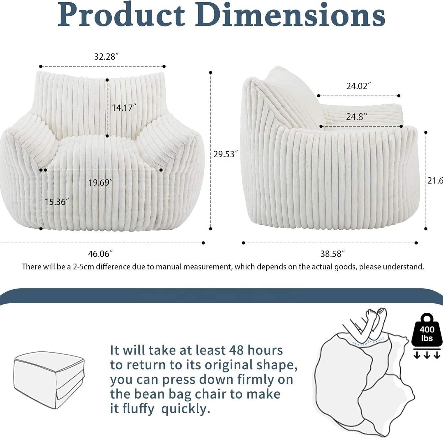 Amazon's Popular Cross-Border Corduroy Lazy Sofa Armchair Bedroom Living Room Single Comfortable Bean Bag Home