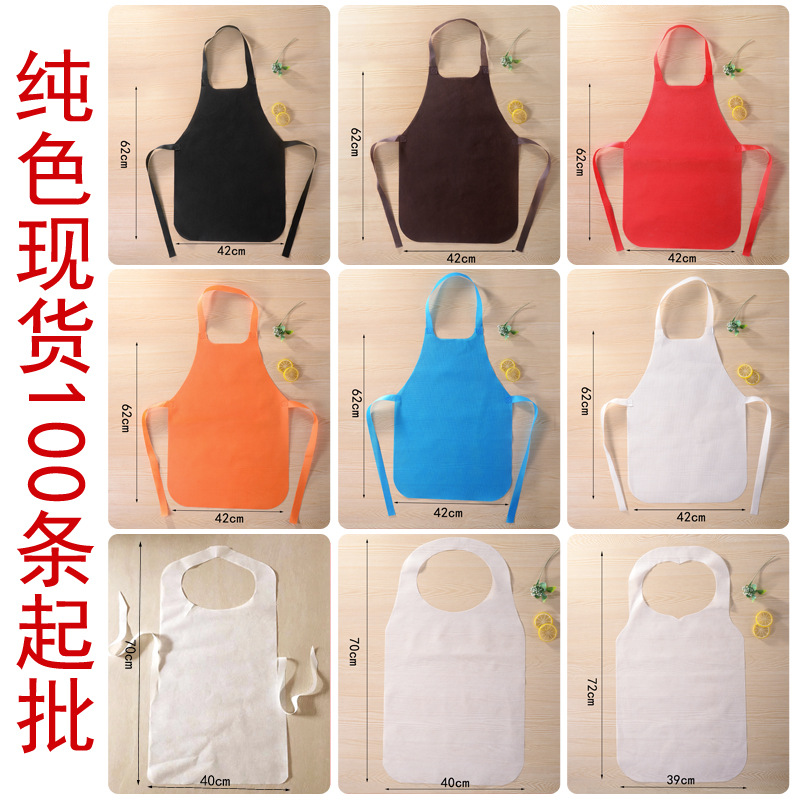 Disposable Apron for Children and Adults, Kitchen, Hot Pot, Catering, Non-Woven Fabric, Waterproof, Printed Logo, Oil-Proof, Sleeveless, Home Use