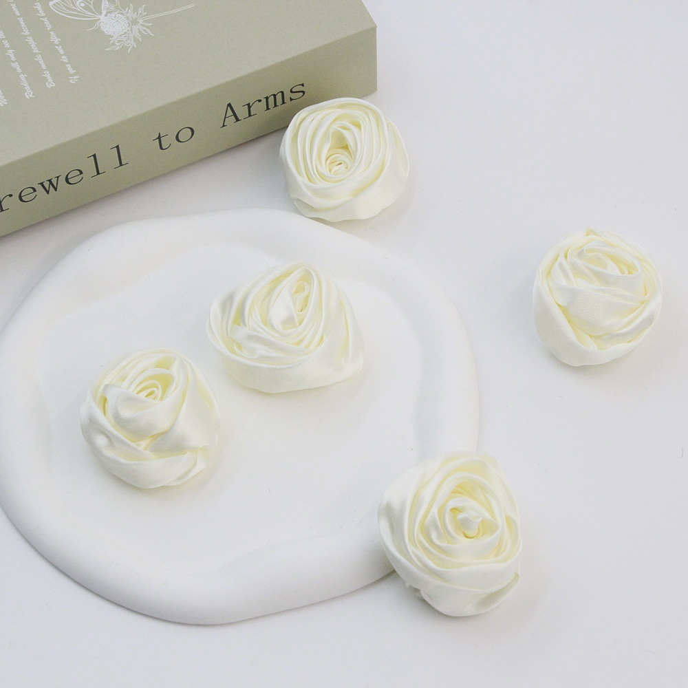 In Stock 4.5cm Satin Rose Bud Silk Rose Roll DIY Bouquet Corsage Shoes and Hats Bags Clothing Accessories