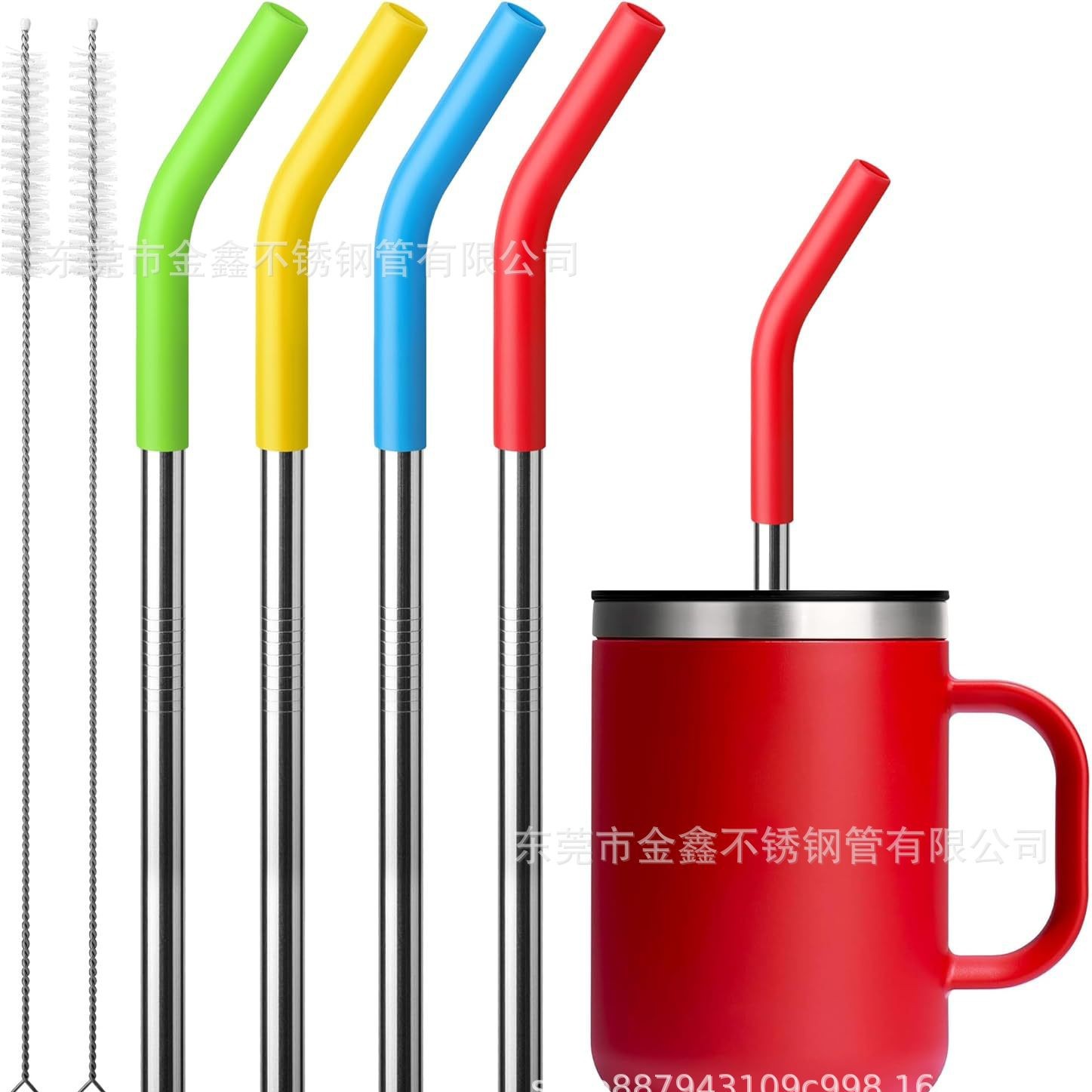 Оптовая соломинка из нержавеющей стали 304 для автомобильного стакана, соломинки 316, цветные металлические соломинки для льда
