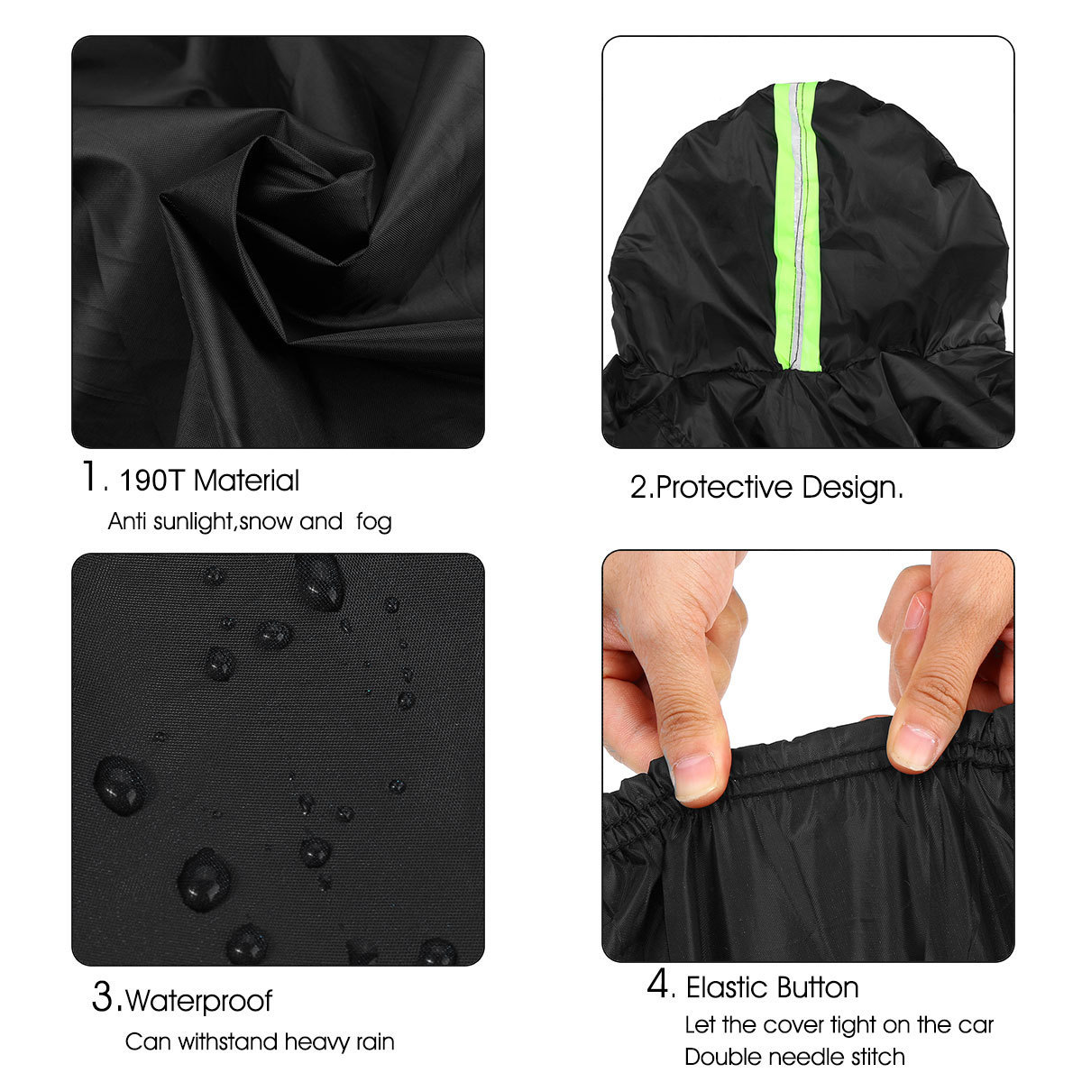 Spot Cross-Border Special Car Cover Full Cover 190t Silver Umbrella Cloth Waterproof Sun Protection Silver-Coated Suv Car Cover