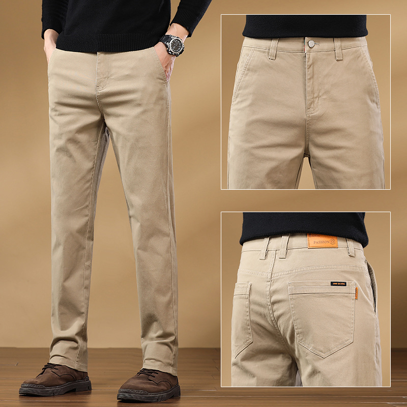 Мужские повседневные брюки прямого кроя, универсальные, простые, модные, высококачественные, бизнес-брюки, фабричная обработка