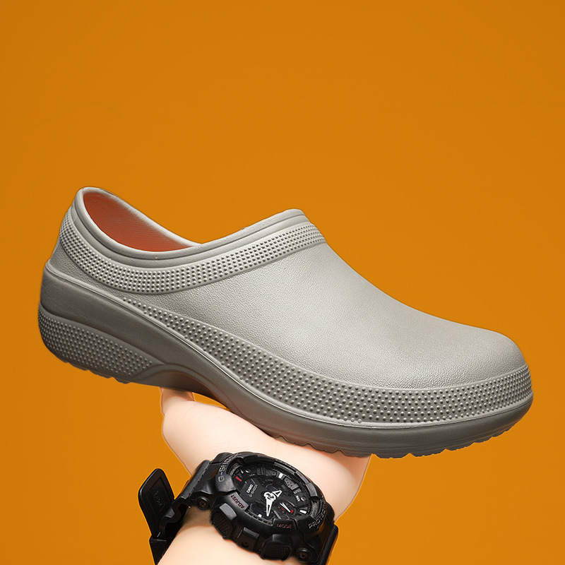 Wholesale Hole Shoes Men's Non-slip Wear-resistant Rubber Work Shoes Hotel Canteen Restaurant Waterproof Chef Shoes Men
