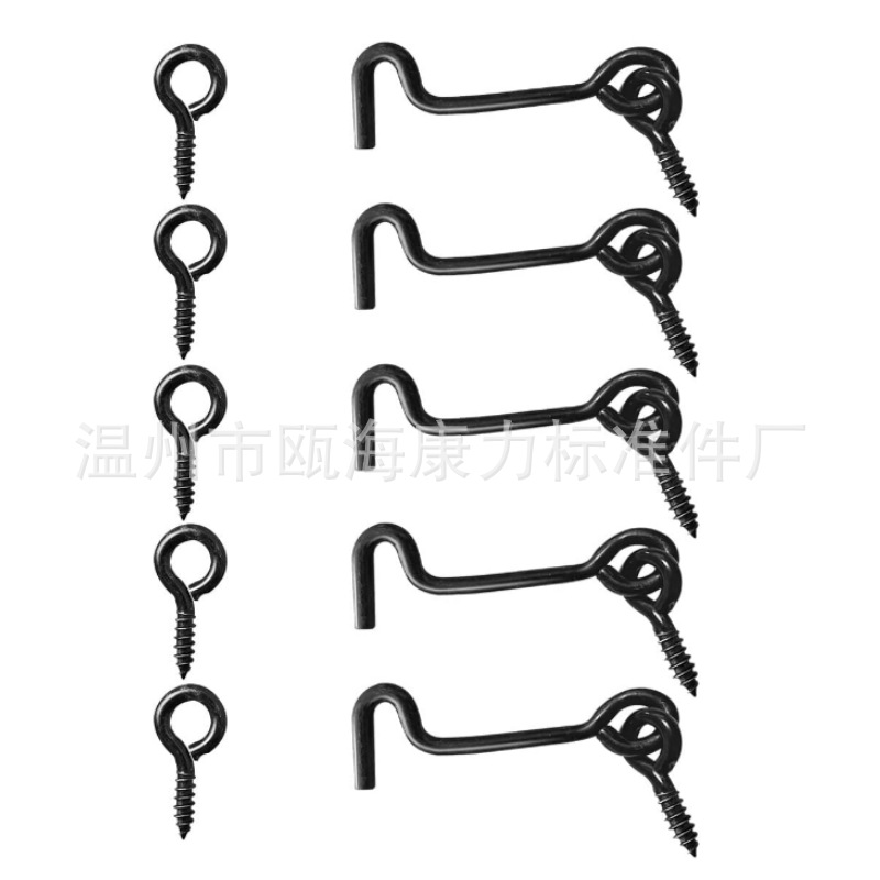 Window hook tie hook wind hook door and window hook barn door latch cabin hook eye lock door rotating window lock hook with installation screws