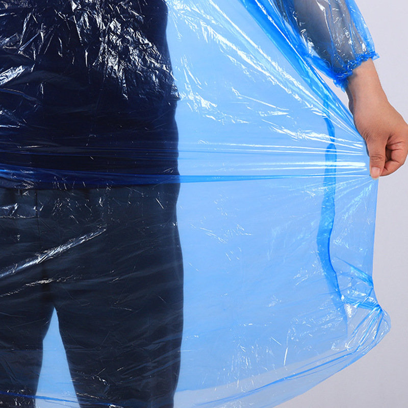 Disposable Hooded Raincoat Full-Body Protective One-Piece Rafting Suit Long Portable Adult Travel Poncho Waterproof