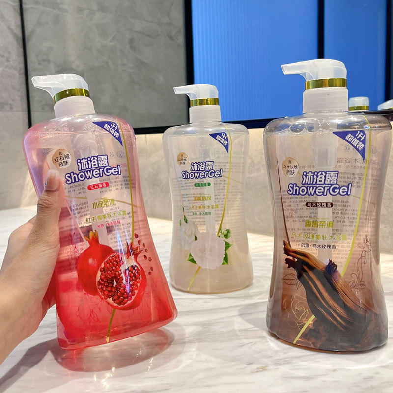 Camellia Shower Gel Red Pomegranate Fragrance Shower Gel Moisturizing Family 1L Large Capacity Ebony Rose Shower Gel