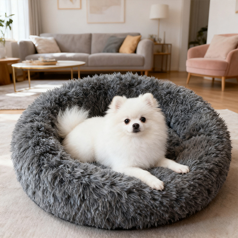 Foreign Trade Amazon Xiyin High Weight Multi-Color Multi-Size Long Plush Round Pet Nest Dog Nest Cat Nest Hamster Nest