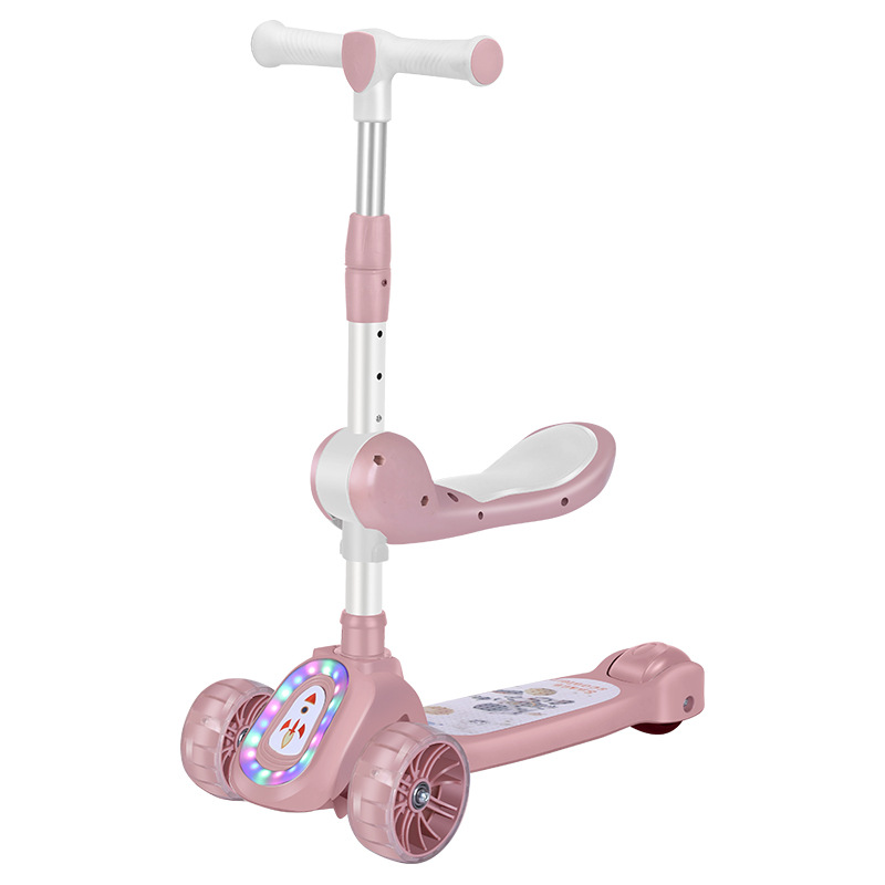 New Kidsren's Scooter Flash Wheel 3-10 Years Old Bicycle Wholesale Baby Toy Can Sit and Swing Walker