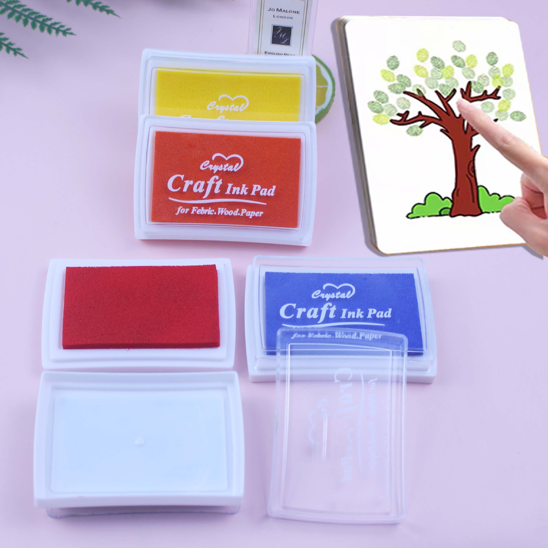 Children's DIY Concave Waist Graffiti Finger Painting Ink Pad Color Ink Pad 15 Colors Rubber Stamp Journal Stamp Ink Pad