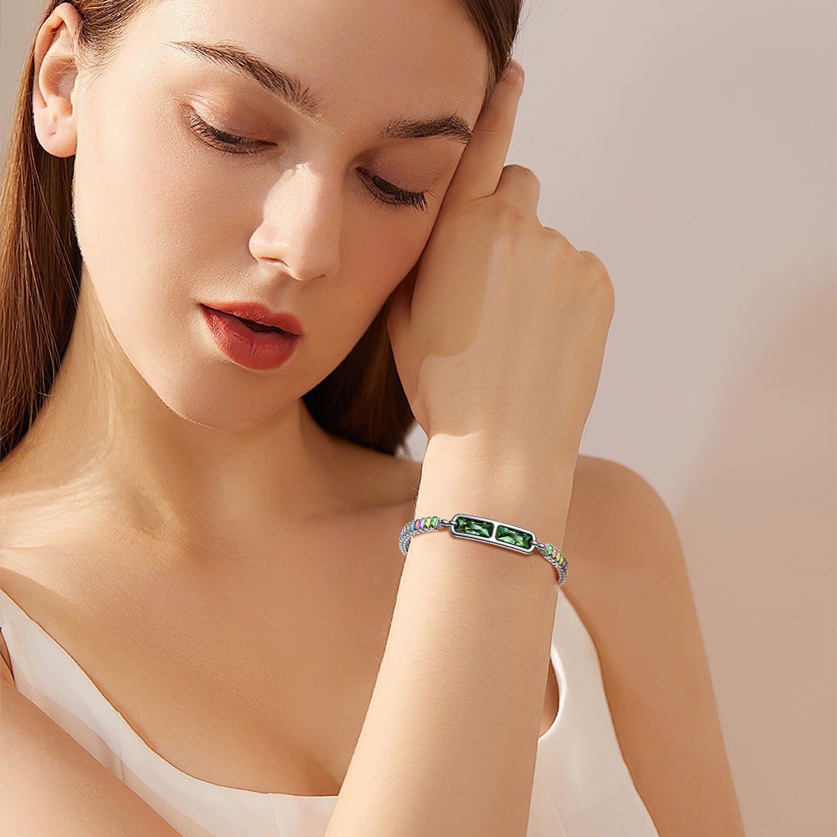 New Smart Bracelet, Step Counting, Heart Rate, Sleep Detection, Screenless Bracelet, Fashionable and Personalized Gift Bracelet for Girls