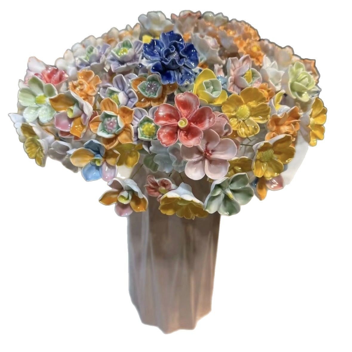 Jingdezhen Ceramic Flower Hand Kneading Ceramic Eternal Flower Home Decoration Ceramic Crafts Rose Peony Simulation Flower