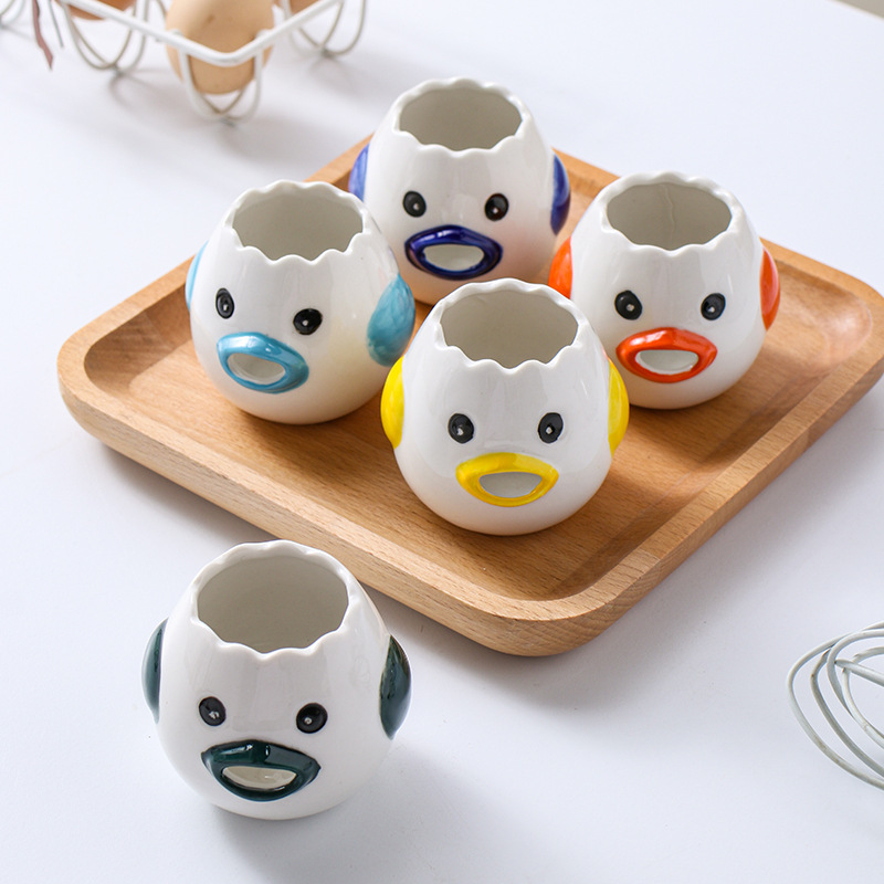 Scandinavian Creative Ceramic Egg White Protein Separator Household Egg Liquid Egg Yolk Filter Baking Tool Easy to Clean