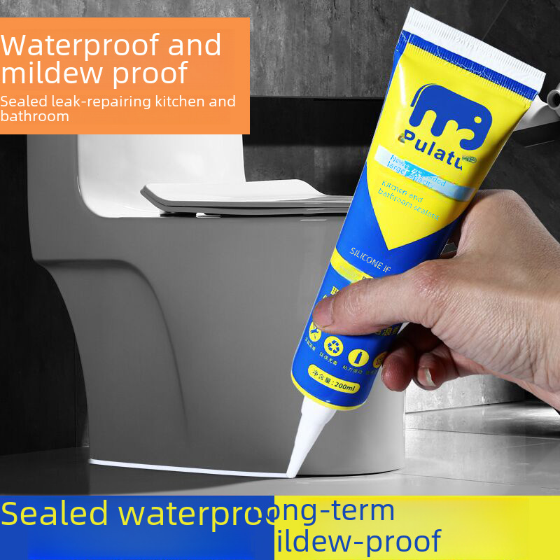 Sealant waterproof mildew-proof kitchen and bathroom installation glue structure white ceramic tile seam filling white glue toilet glue glass glue