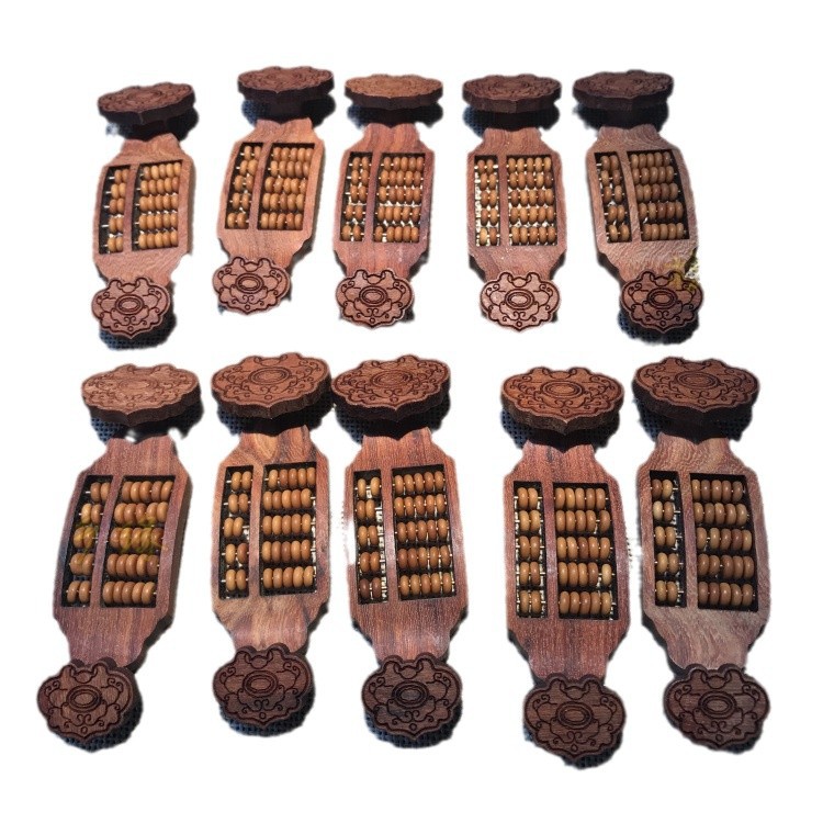 Olive Nuclear Carving Abacus Big Leaf Red Sandalwood Border Small Abacus Car Hanger Play Small Pendant Pendant Olive Nuclear Pendant