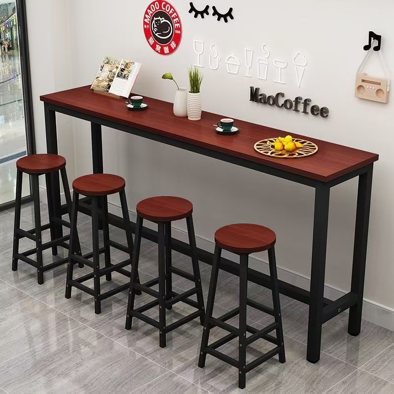 Wall-Mounted Bar Table, Home Balcony Bar Table, High Bar Table, Rental House Long Table, Bar Table and Chairs, Commercial