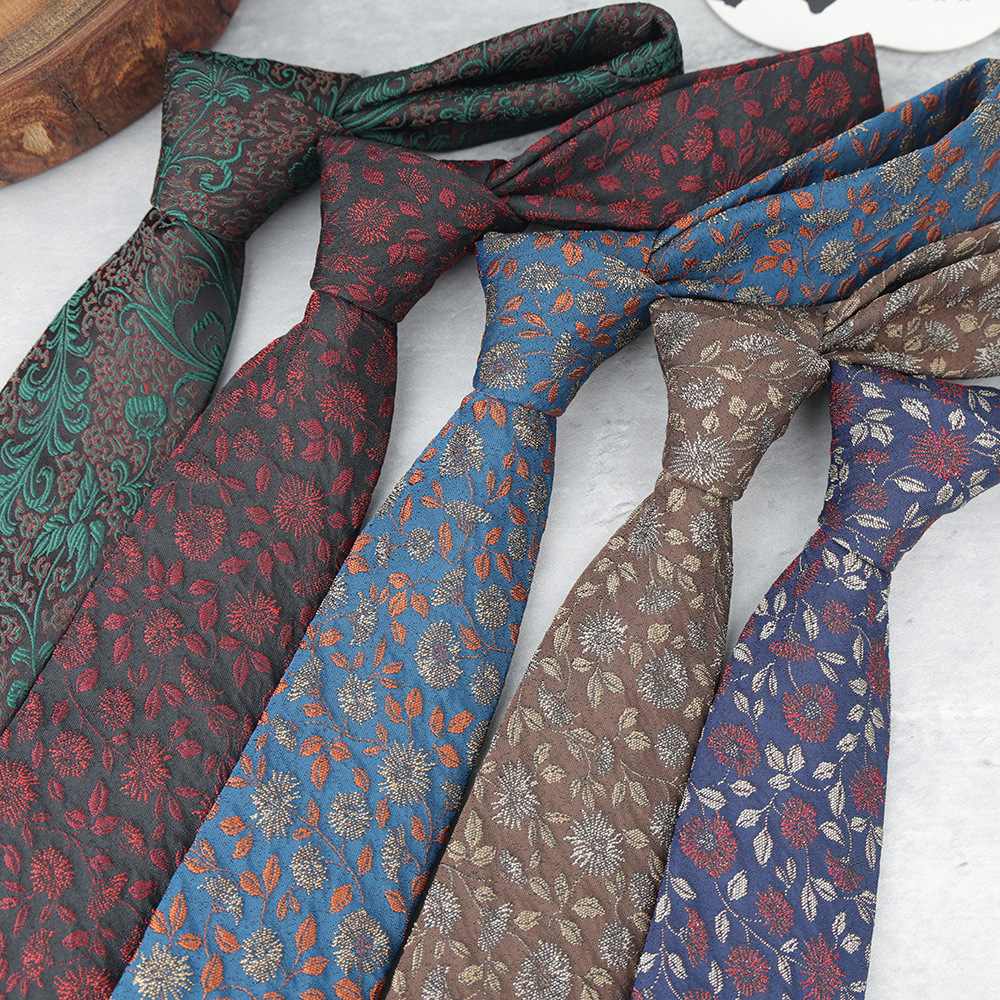 Узоровый галстук Мужской Галстук для костюма Формальный Банкет Хозяин 7см Ручной галстук Полиэстер Длинный галстук Оптовая продажа Готовый запас