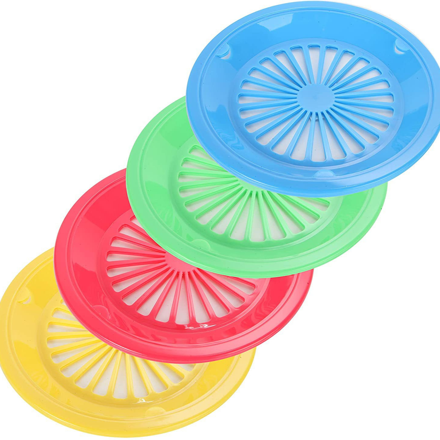 Mexican Round Hollow Plastic Barbecue Plate Fruit Plate Portable Disposable Picnic Food Plate Dessert Plate