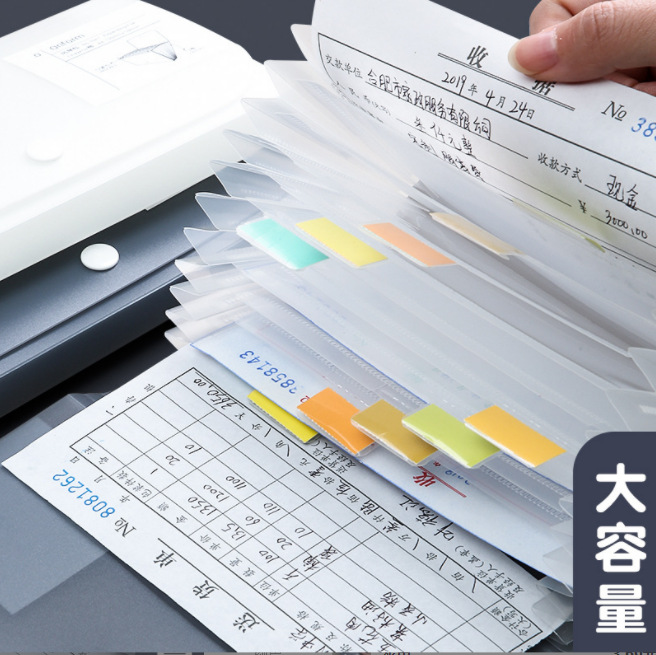 Deli Mini Bag 5561 Small Organ Bag 13 Grid A6 Daily Certificate Document Receipt Holder Multifunctional Bill Bag