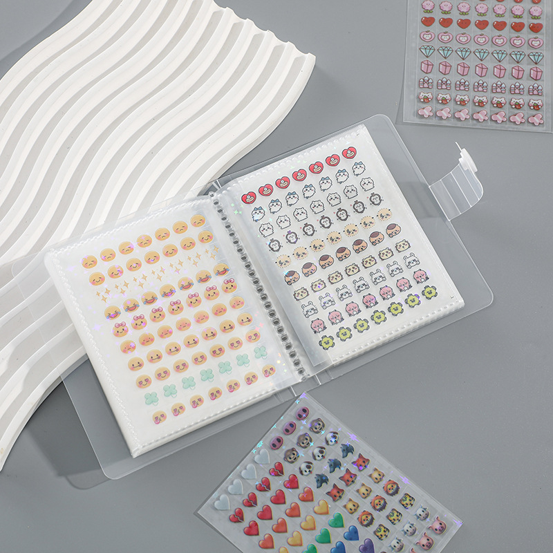 Pp Transparent Little Nose Handbook Mini Kidsren's Cartoon Decorative Book Handbook Material Nail Sticker Album Manufacturer