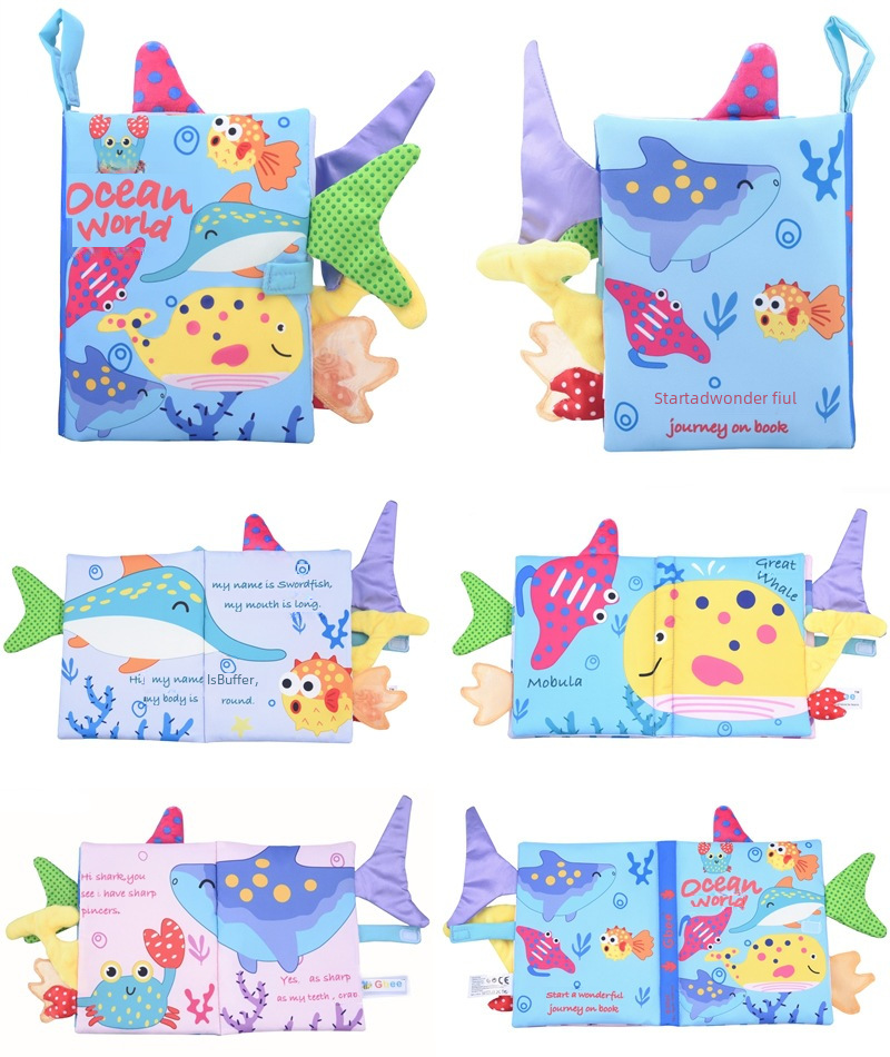 Cloth book Gbee tail cloth book can't tear baby baby cloth book Enlightenment three-dimensional early education cloth book Baby toy
