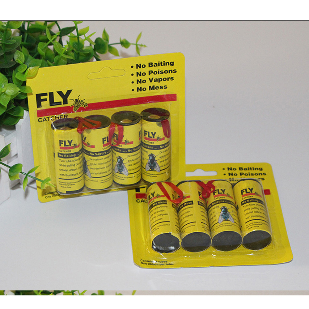Cross-Border Hot Sticky Fly Roll Stickers Sticky Fly Paper Fly Killer Stickers Sticky Fly Roll Paper Stickers to Repel Flies Stickers Boxed