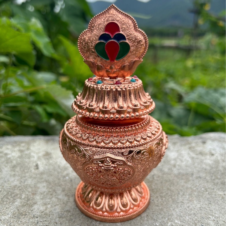 Xizang Tantric Auspicious Eight Treasures Eight Auspicious Dragon King Treasure Bottle Yellow God of Wealth Treasure Bottle Nectar Bottle Can Hold Xizang