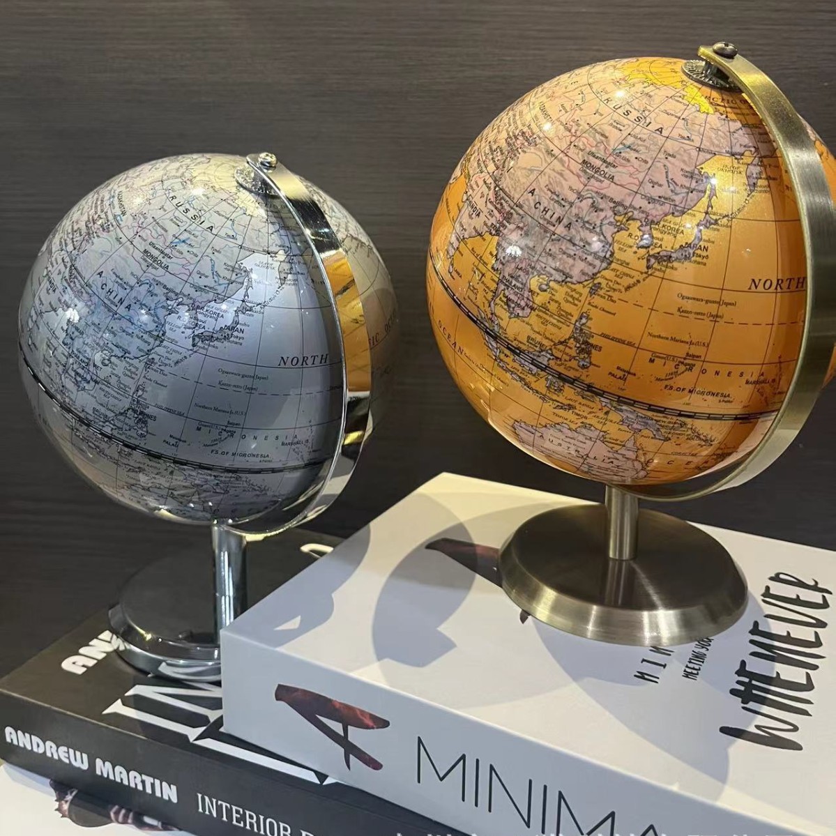 Light Luxury Style Pure English Version Globe Office Study Living Room Bookcase Entrance Home Decoration Creative Ornament