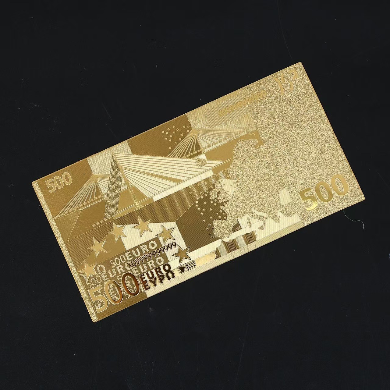 Manufacturer Direct-Operated Gold Foil Commemorative Currency Commemorative Banknotes Set of 7 Double-Sided Gold Euro Currency Collection Custom Printing