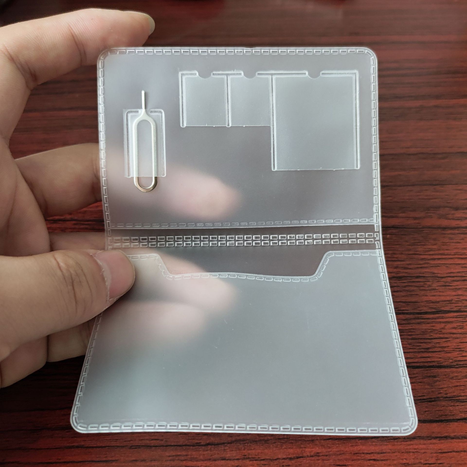 Fold Two-Part Sim Card Document Storage Two-Part with Card Needle Sd Card Sim Card Cross-Border Travel Storage Set