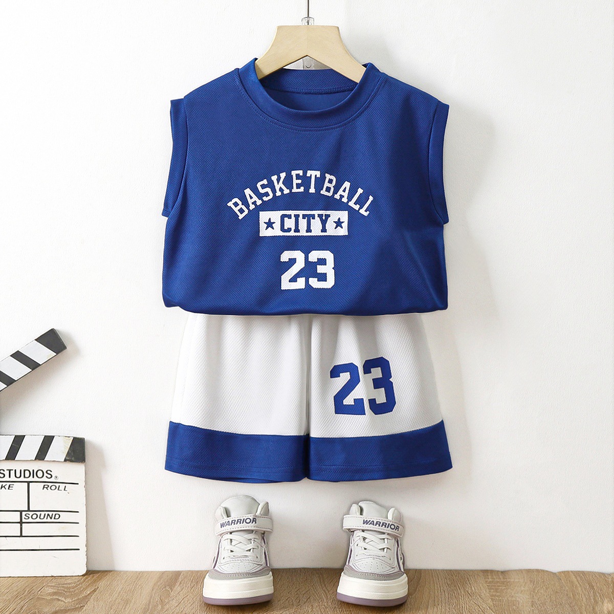 Children's Summer Vest Sports suit Mesh Quick Dry Western Style Casual Boys Sleeveless Thin suit