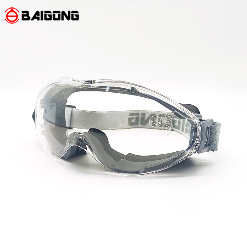 Baogong two-color anti-fog big eye mask anti-splash dustproof anti-fog transparent brightness good hardcover labor protection factory spot