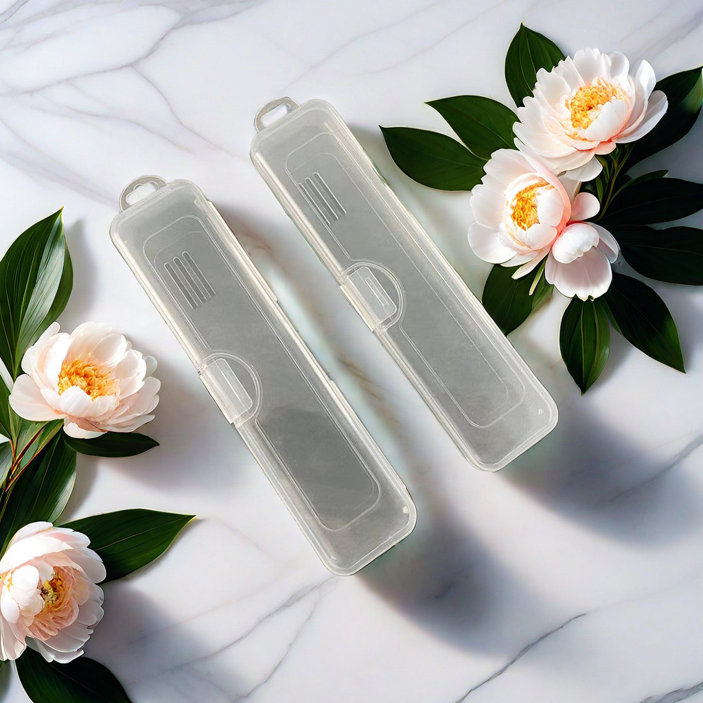 Большая портативная прозрачная коробка для хранения, пылезащитная, для палочек, ложек и вилок, простая и прозрачная