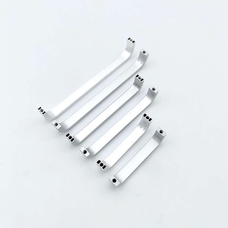 Modern Space Aluminum Silver Drawer Handle with Curved Ends for Computer Cases and File Cabinets, Affordable Handle Parts