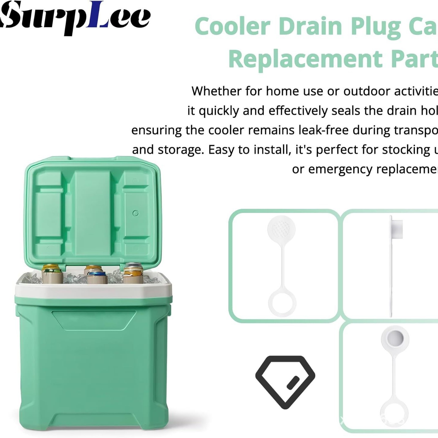 The Drain Plug Cap of the Igloo Cooler Is Compatible with the Replacement of the Three-Buckle Plastic Drain Plug Cap of Igloo 25-70