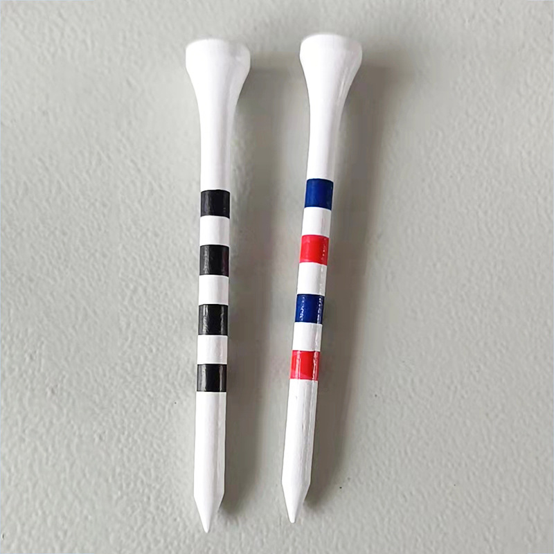 Деревянные гольф-шурупы, заводская прямая поставка, цветные полосатые гольф-тея 70-8мм, индивидуальный логотип