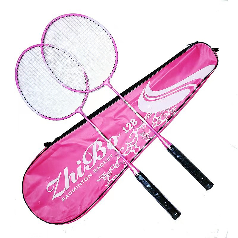 Foreign trade badminton racket two split alloy feather racket beginner student training racket manufacturer Zhibo 128