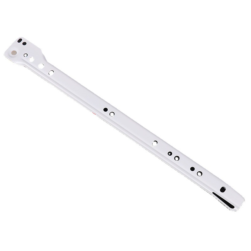 Powder-spraying slide rail two-section white roller rail furniture drawer keyboard rail wall cabinet bottom buffer rail