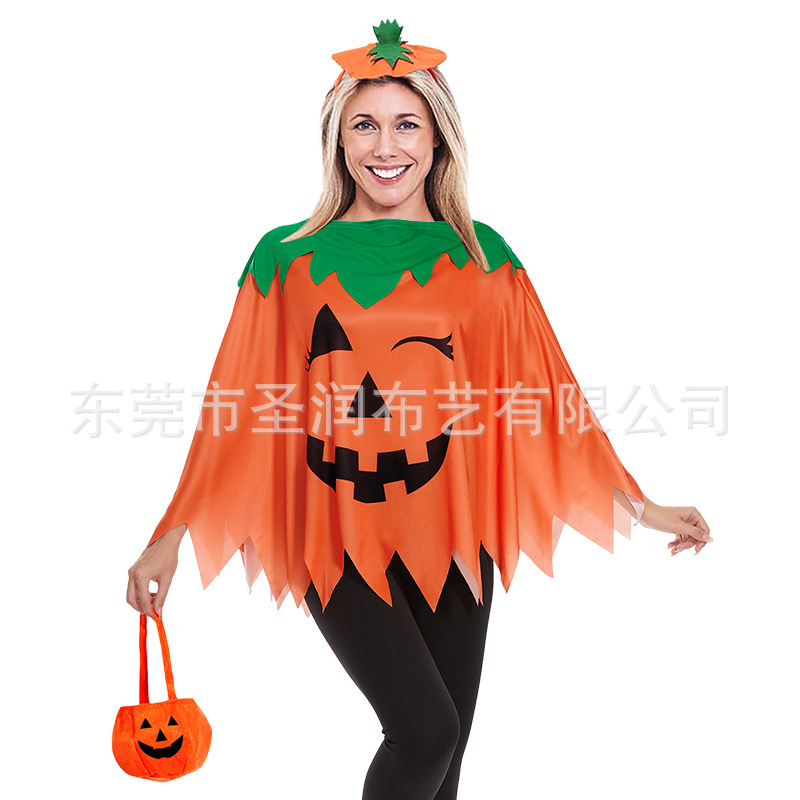 Новый костюм на Хэллоуин, плащ для косплея, праздничный костюм с тыквой
